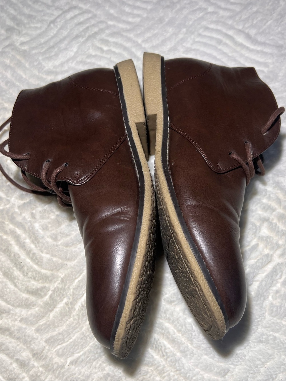 London Fog Brown Leather Chukka Boots for Men 0016